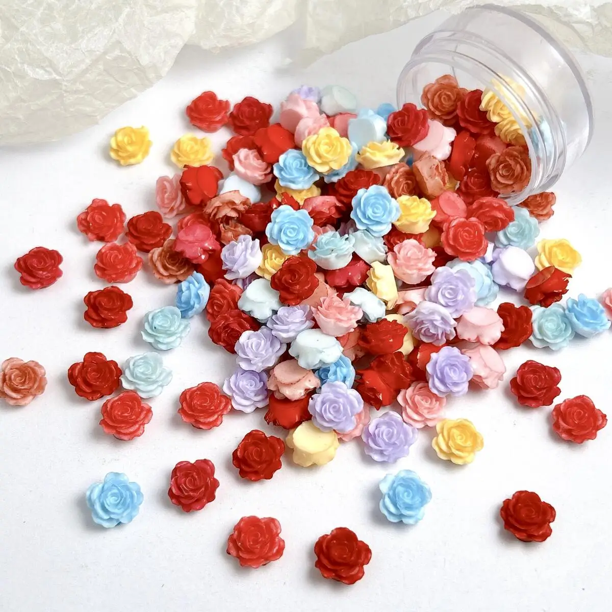 

Macaron Colored Resin Camellia Nail Charms Luminous Sweet Soft Rose Flowers Nail Art Decorations for DIY Earrings Nails Supplies