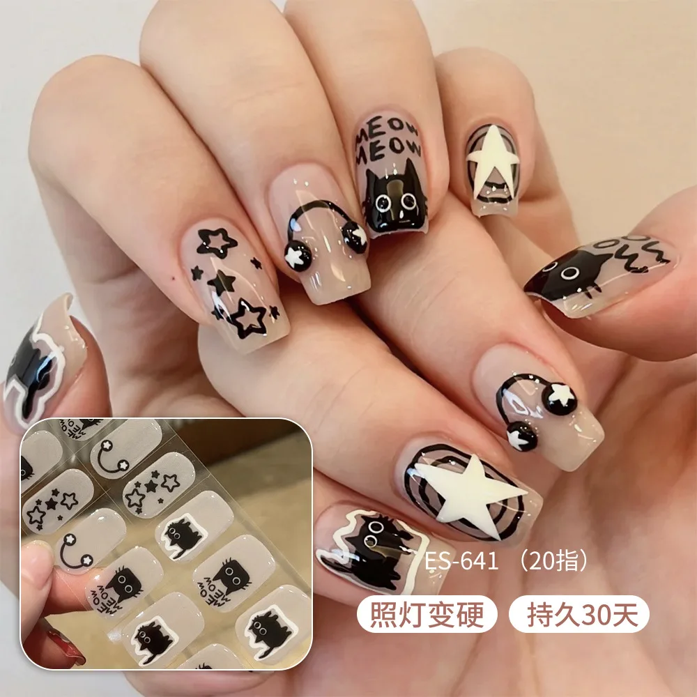 20 tiras de gel semicuradas para uñas, pegatinas de gel navideñas con purpurina para uñas con luz UV necesaria, calidad de salón, fácil de aplicar y quitar