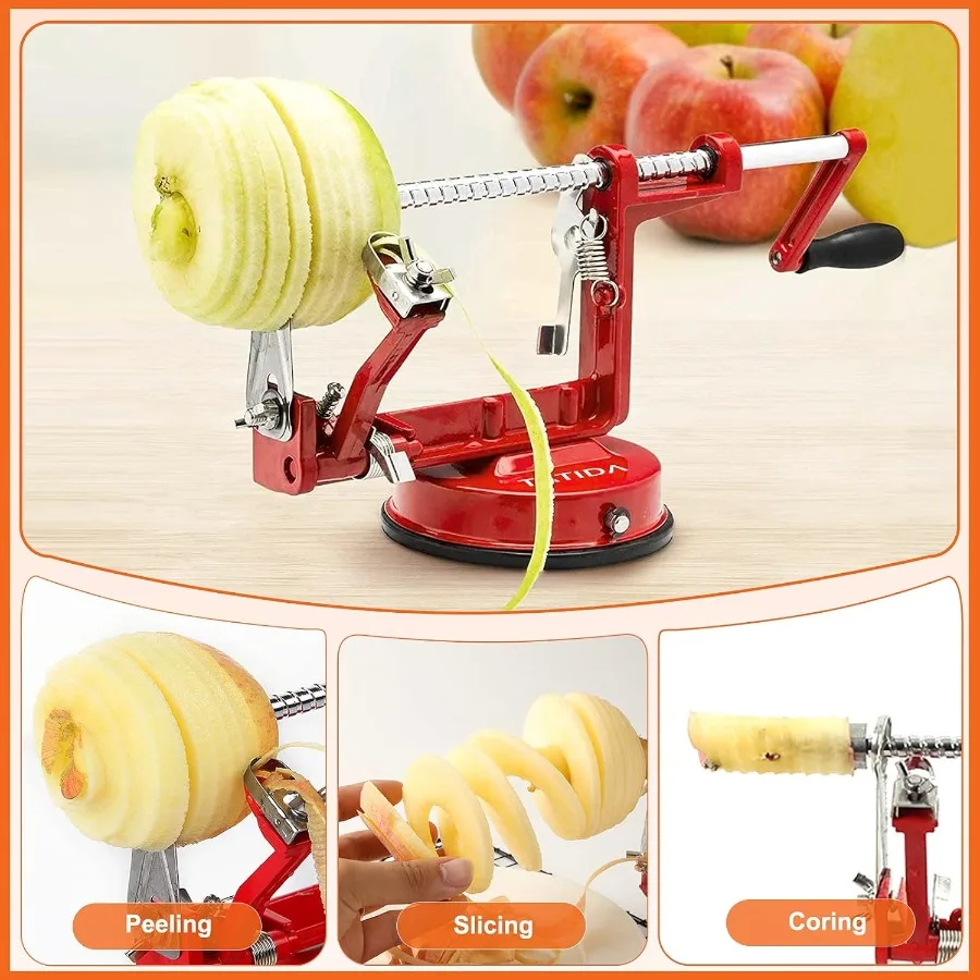 Efficiënte en duurzame appelschillerboor met constructie van chroomgoten magnesiumlegering en roestvrijstalen messen voor eenvoudige snijden