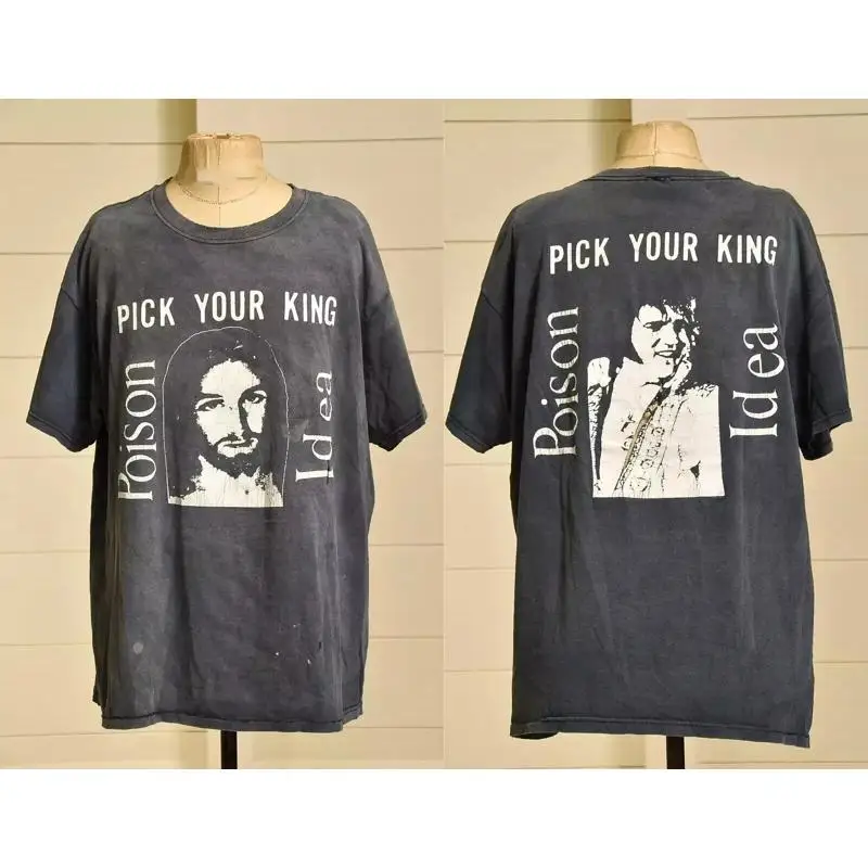 Idea Pick Your King Faded Black Cotton T-shirt
