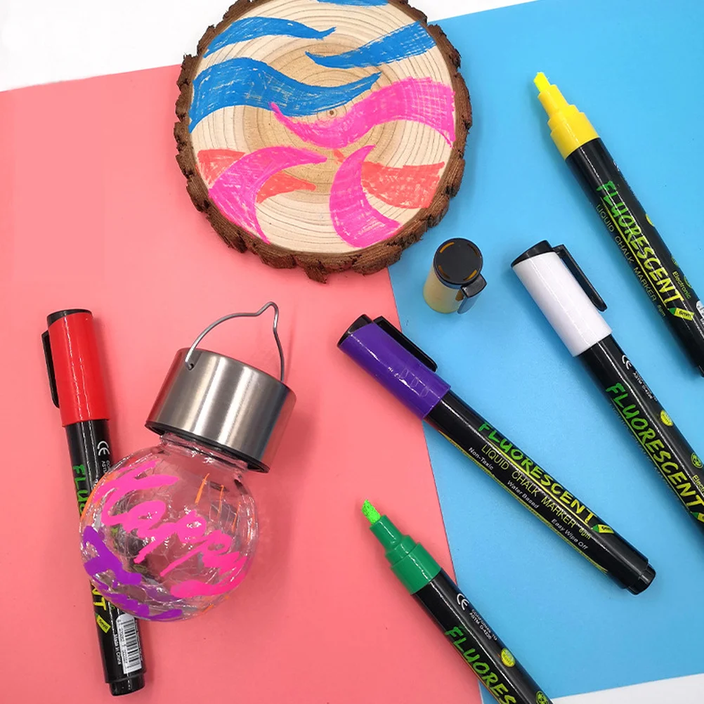 

8 шт., жидкие меловые маркеры, стираемые неоновые ручки для классной доски для стеклянных окон, письменные принадлежности для рисования, неоновые меловые маркеры