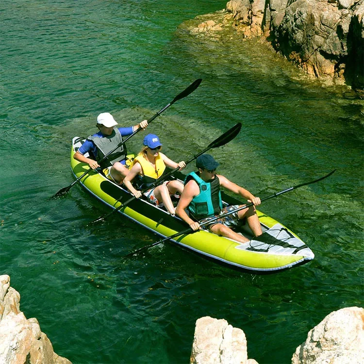 Canoa plegable de alta calidad con punto de caída para sentarse en kayak plegable portátil para 3 personas