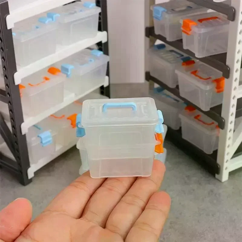 5 pçs casa de bonecas mini caixa armazenamento transparente caixa de ferramentas modelo casa de bonecas decoração casa de bonecas micro cena decoração adereços