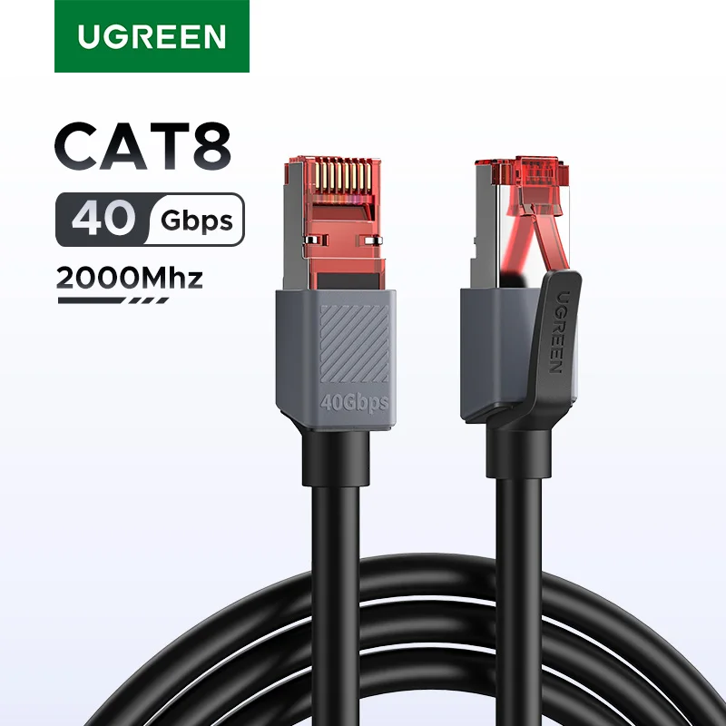 UGREEN Cat8 40 Gbit/s Ethernet-Kabel RJ45-Kabel für PS5 NAS Computer PC Router Modem Netzwerk Patchkabel Indoor Lan-Kabel 0,5 m-5 m