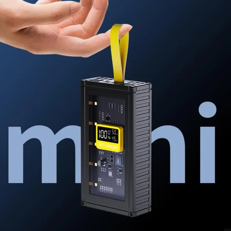 E8BA 20000MAH быстрая зарядка мобильная адаптер питания со светодиодным дисплеем и вспомогательным аккумулятором ночного света