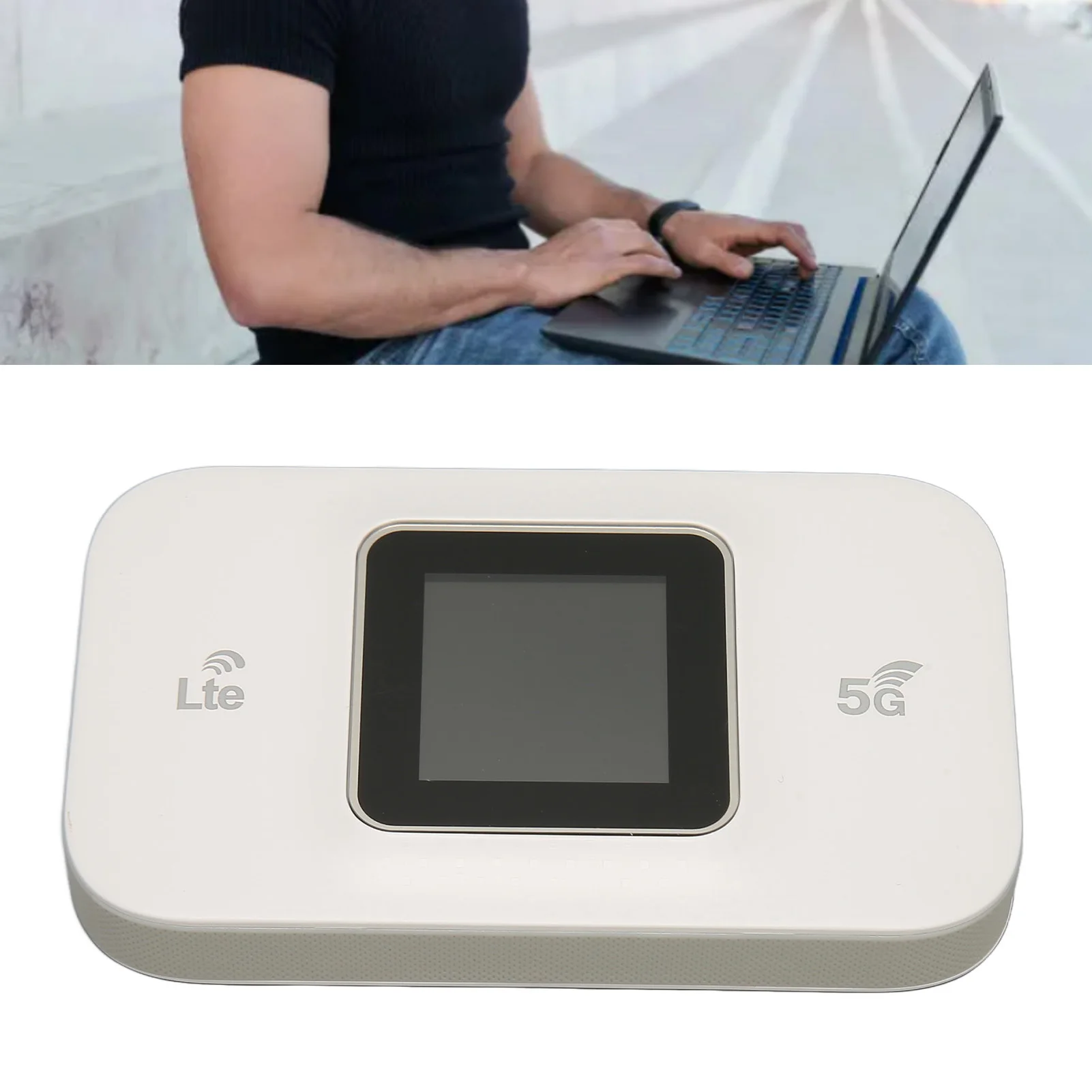 Portable WiFi Router Lightweight Plug and Play 4G Mobile WiFi Hotspot Support 10 Devices Connection LED Display for Tablet