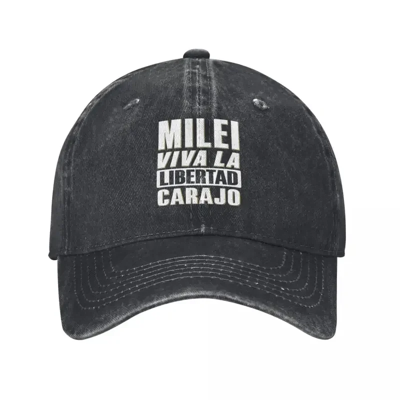 Vintage Javier Milei Viva La Libertad Carajo Baseball Cap for Men Women Distressed Cotton Sun Cap Argentina Outdoor Gift Hats