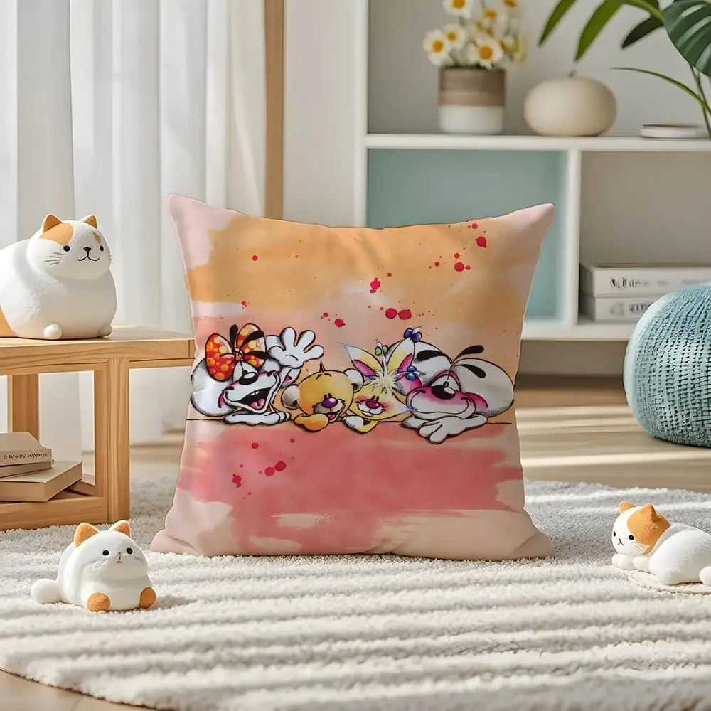D-diddl Singer Cushion Cover Pillow Case Plush Fabric Soft Double Sided Print Home Sofa High Quality Cushion