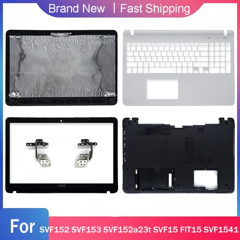 Новая нижняя деталь для ноутбука Sony SVF152, SVF153, SVF152a23t, SVF15, SVF152, FIT15, SVF1541, задняя крышка для ноутбука, передняя панель, зажимные петли