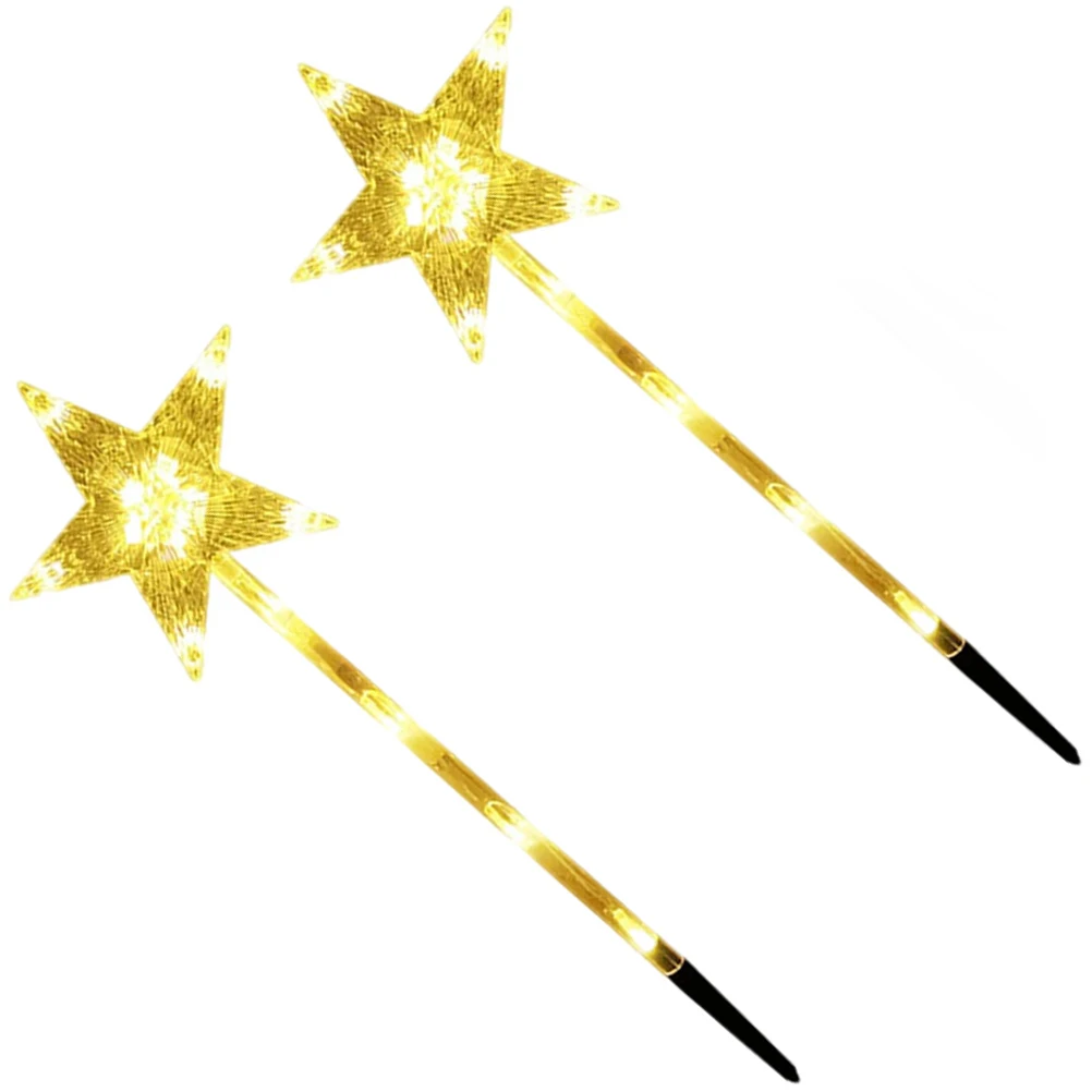 Luz Solar de estrella para camino de Navidad, LED decorativo de plástico con energía Solar, luces nocturnas L, decoración de patio de Navidad al aire libre