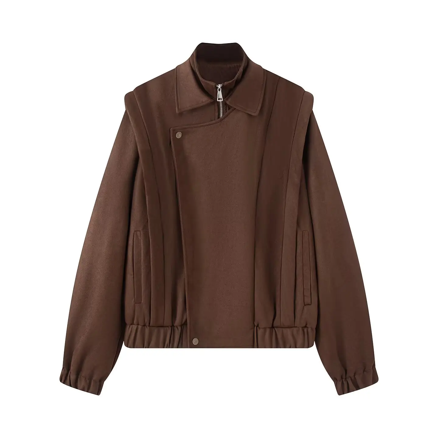 

New Fashion Women's Polo Short Loose Jacket Fashionable Retro Style Temperament Solid Color Polo Deer Skin Velvet Jacket