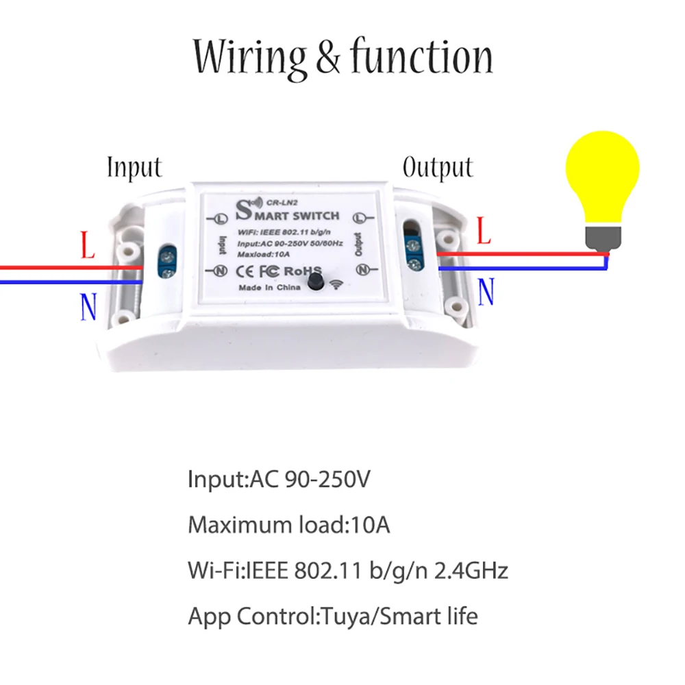 Cerhot 10A WIFI Switch Smart MINI Module DIY Home Improvement Interruptor Smart Tuya Smart life Remote Controller Wall Switches