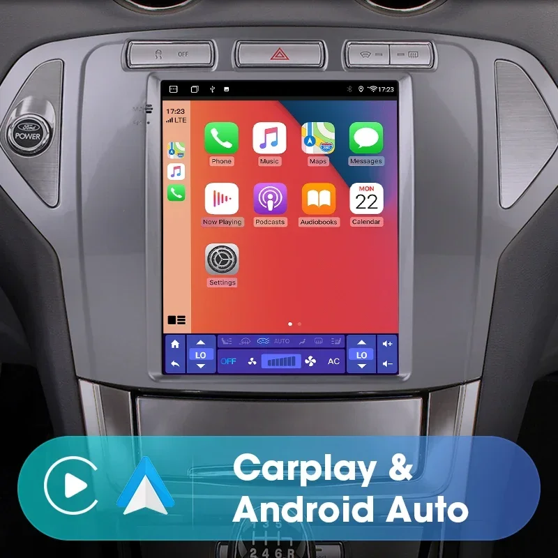 JMCQ Android 12 Car DVD For Ford Mondeo Mk4 Galaxy A/C 2007-2010 Car Player Carplay Display Screen Monitor Navigation Head Unit