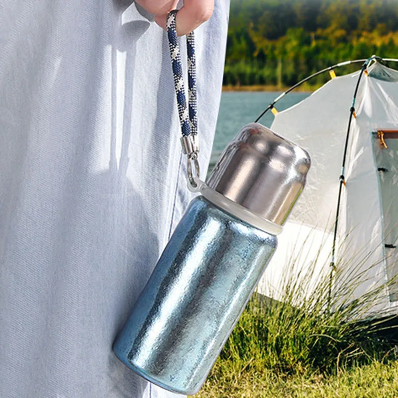 450ml Pure Titanium Thermal Water Bottle/Thermos Cup with Temperature Display and Magnetic Lid,Double-layer vacuum Drinkware