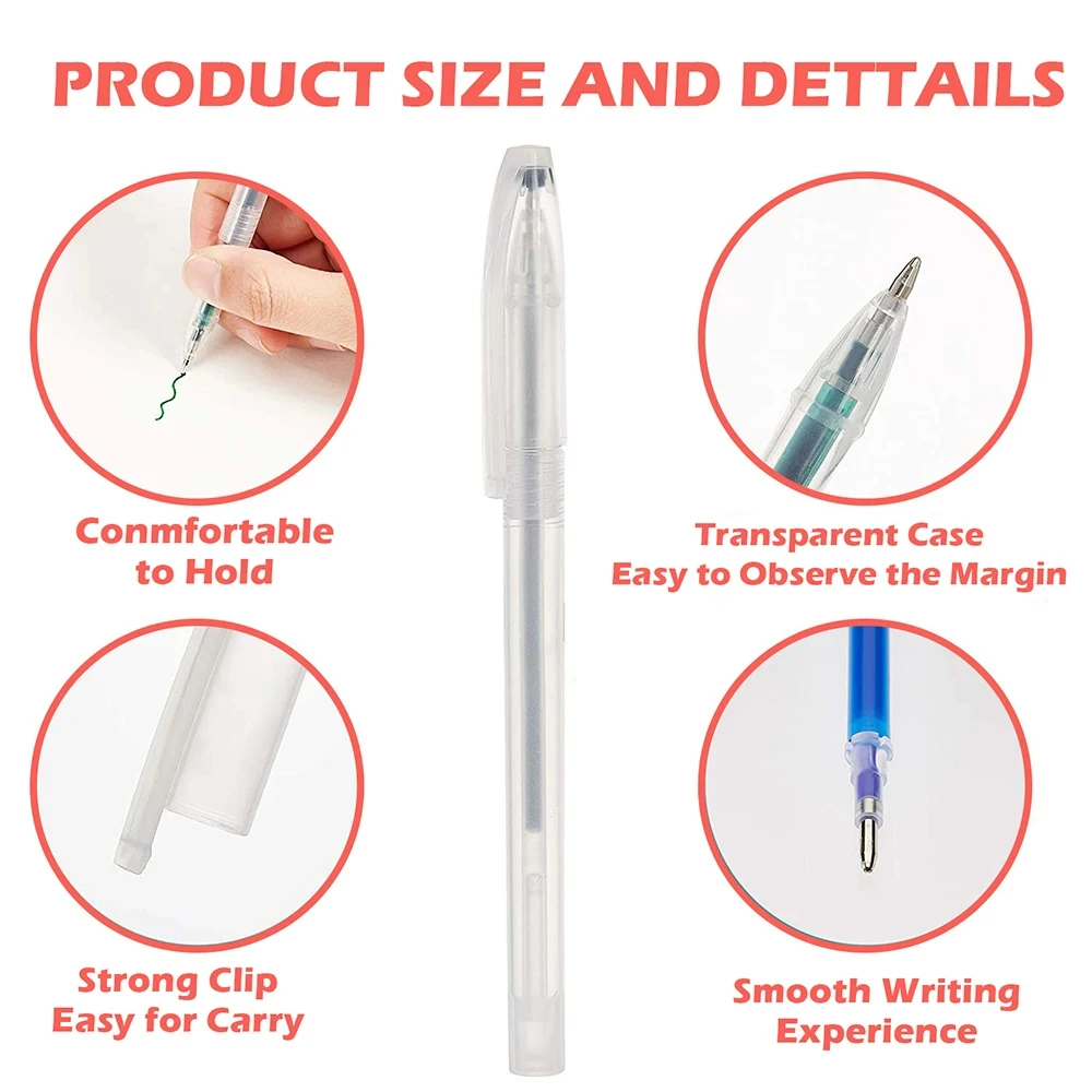 40pcs Embroider Water Soluble Refill Erasability Marking Pen Quilting Arts Crafts Fabric Sewing Pen DIY Marking Tool