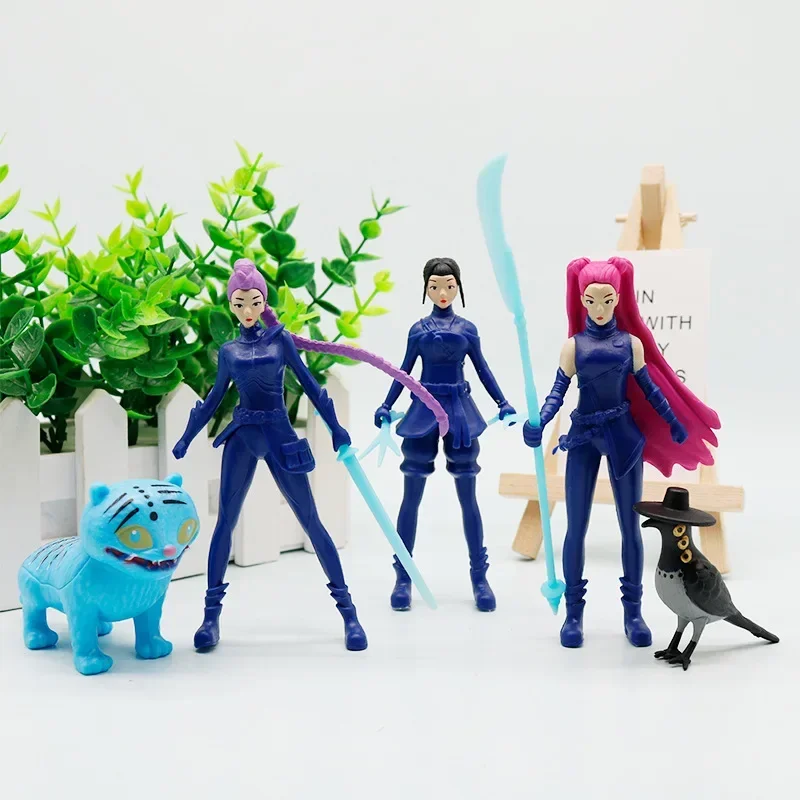 مجموعة شخصيات Kpop Demon Hunters PVC مكونة من 5 قطع، ألعاب نموذجية كرتونية لديكور مكتب الألعاب ومجموعة الرسوم المتحركة
