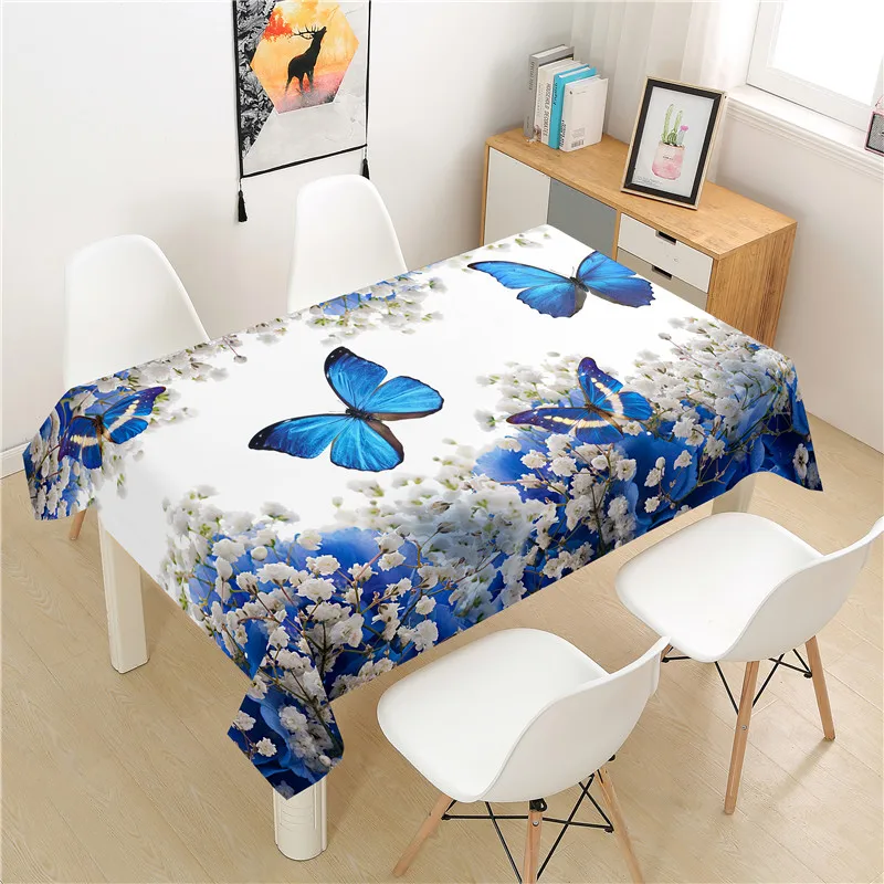 

Fashion Butterfly Tablecloth Home Kitchen Dining Table Coffee Table Decoration Picnic Rectangular Linen Anti-Fouling Tablecloth