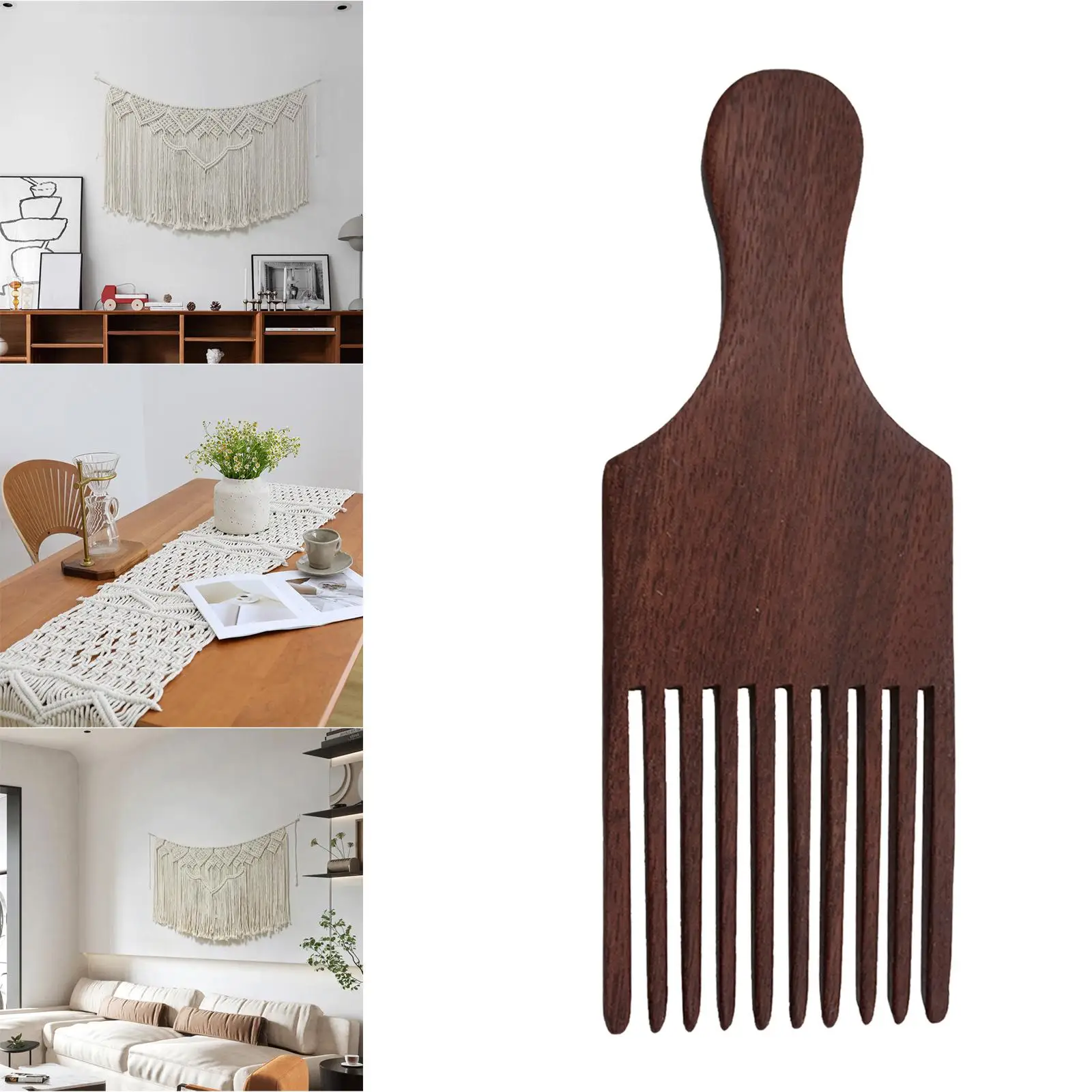 Wood Weaving Loom Comb Crafting Detangling Fabric Making Braided Tools