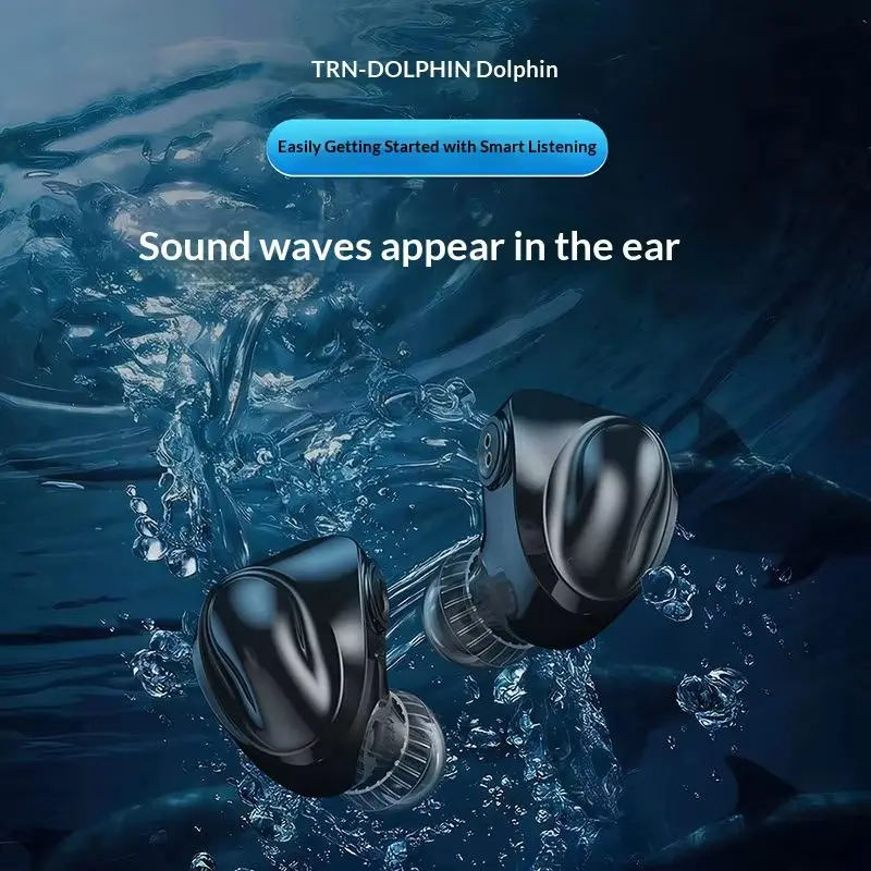 Trn Dolphin In Ear Earphones Hifi High Fidelity Lcp Diaphragm Wired Earbuds Replaceable Cable For Phone Computer