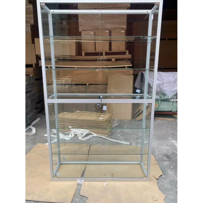 Custom. tempered glass showcase display cabinets lockable display showcase