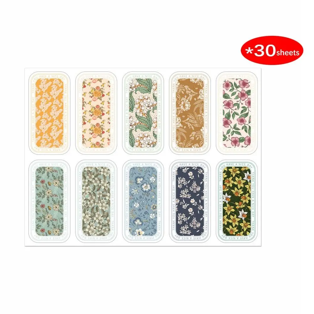 

300 шт., наклейки с цветочным узором