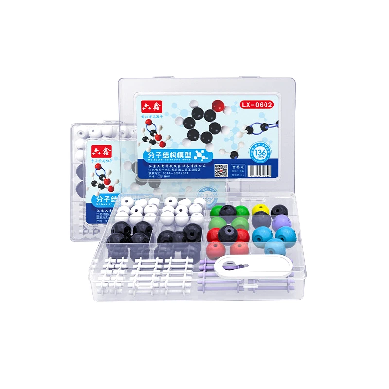Portable Molecular Model Kit With Storage Case High School Chemistry Visual Learning Educational Toys