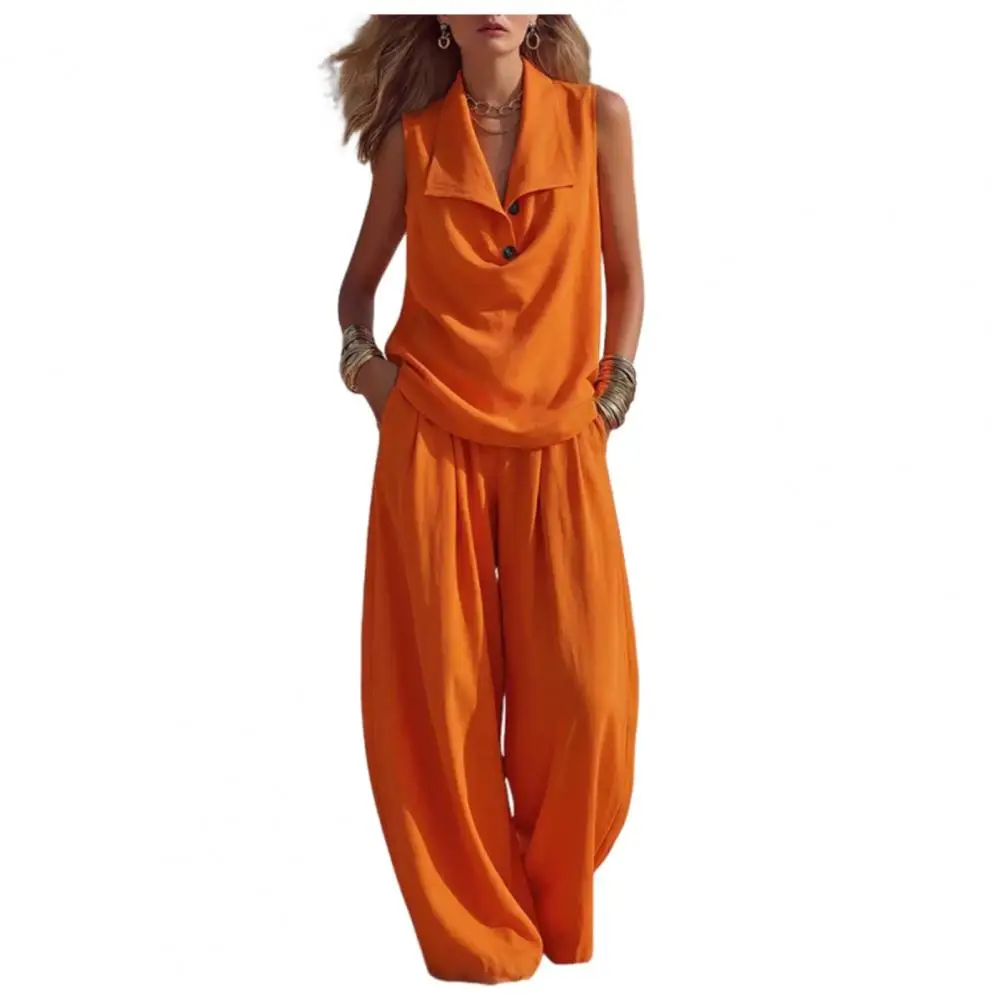 

2026 New Women Chic Vest ＆ Pants Suit Two-Piece Set Office Ladies Summer Chic 2 Piece Sets Women's Outfits