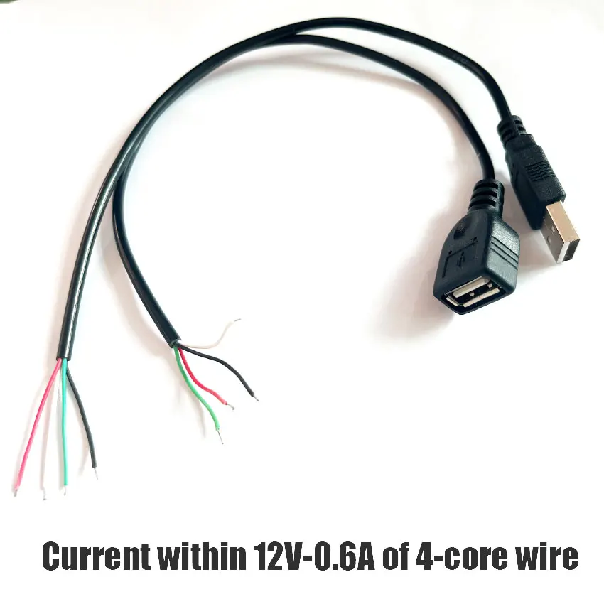 

10/30/50PCS Female Male Jack Power Supply Extension Cable 4 Pin 2 Pin 4 Wires DIY Data Line Charging Cord 0.3m