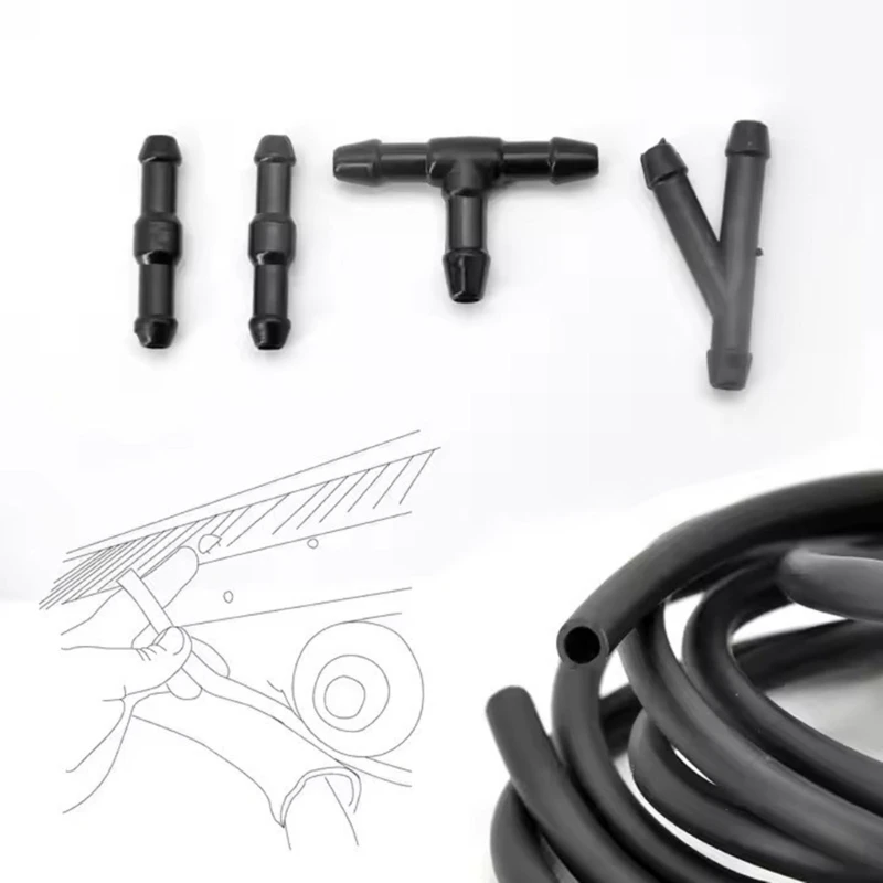 18PCS Universal Windshield Washer Pipe Joints Hose Fittings set for Vehicles