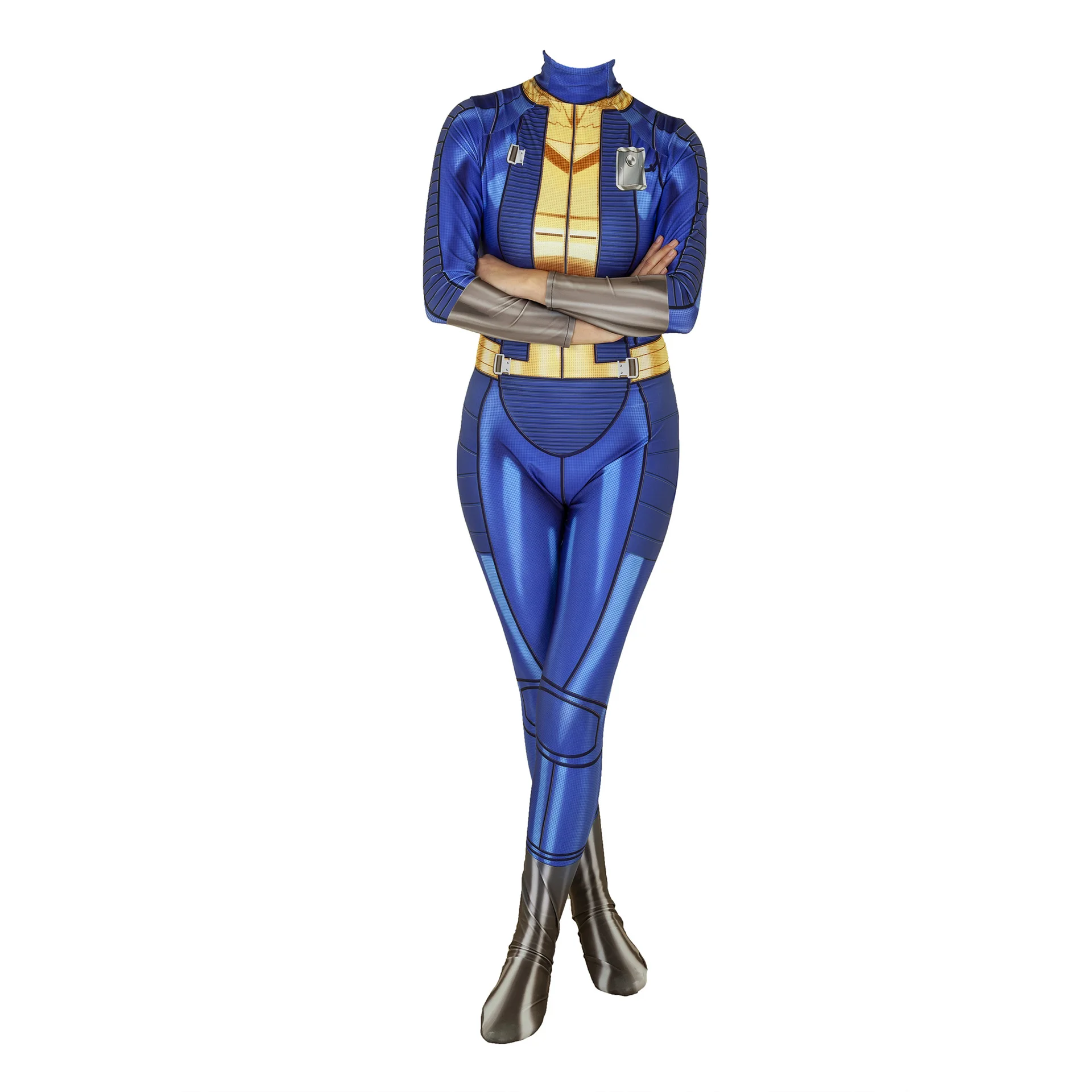 4 Fallout 4 Vault Game Cosplay Costume Blue Jumpsuit Bodysuit Unisex Halloween Cosplay Clothing