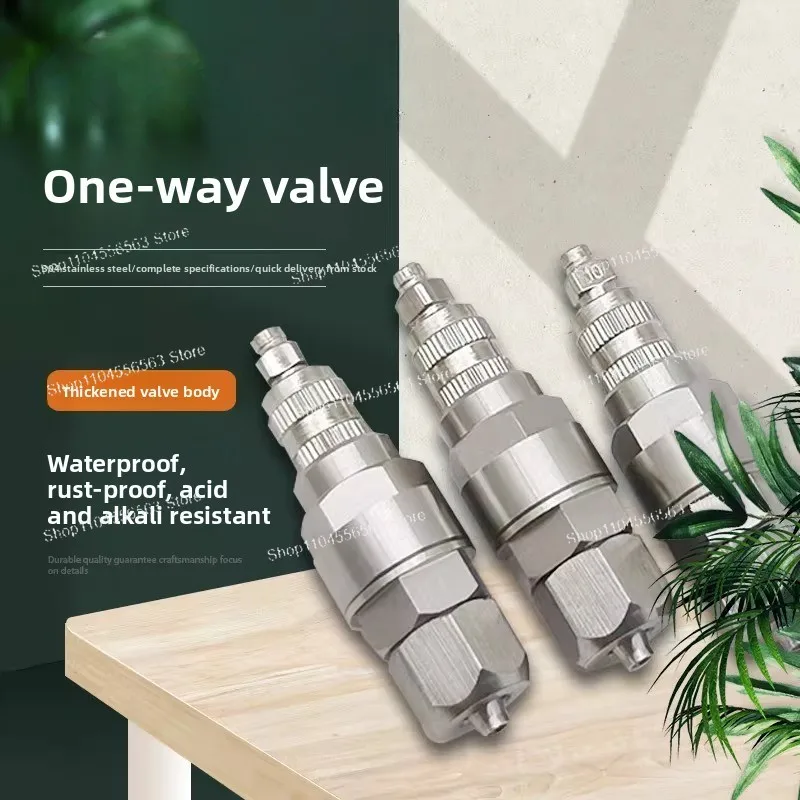 Stainless Steel One-Way Valve for Li-ion Battery Filling Systems, Leak-Proof Anti-Drip Check Valve with Precision Nozzle
