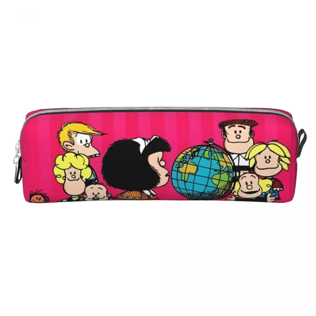 Mafalda Friends Pencil Case Cute Cartoon Square Pencil Pouch Girl Boy Lovely  School Pencil Cases Stationery Organizer