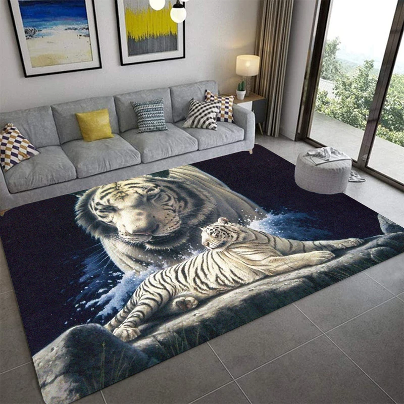 T-Tiger Print Carpet Fashion Yoga Mat Non-slip Carpet Bedroom Decoration Outdoor Carpet Bedroom Birthday Gift