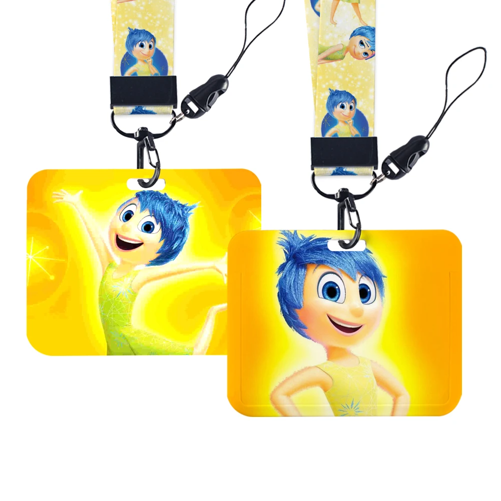 Disney Inside Out 2 Cute University Horizontal Card Case Lanyard ID Badge Holder Bus Pass Case Cover Slip Bank Card Holder Strap