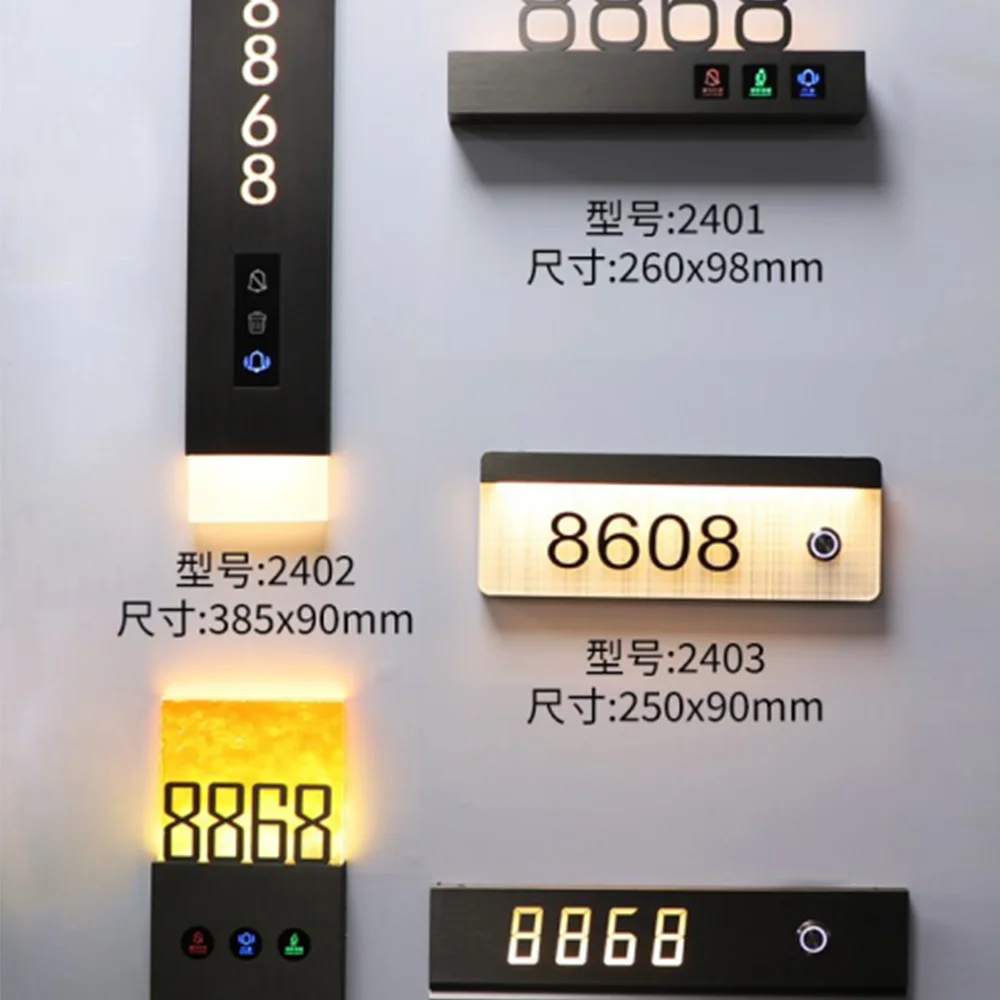 

Stainless Steel Hotel Room Smart Doorbell Acrylic Illumination Led Touch Dnd Switches Indoor Controller Switch Smart Doorbell