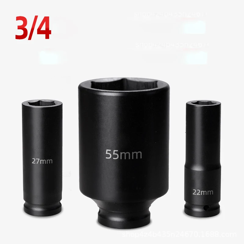 1PC 120mm length 3/4\' Drive Impact Hex Socket 6 Point Metric Deep 22/24/27/32/34/36/38/41/46/50/55/60/65mm 70mm 75mm sleeve tool