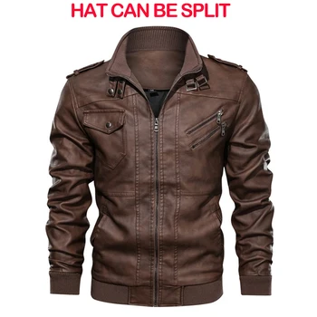 KB New Men's Leather Jackets Autumn Casual Motorcycle PU Jacket Biker Leather Coats Brand Clothing EU Size SA722 4