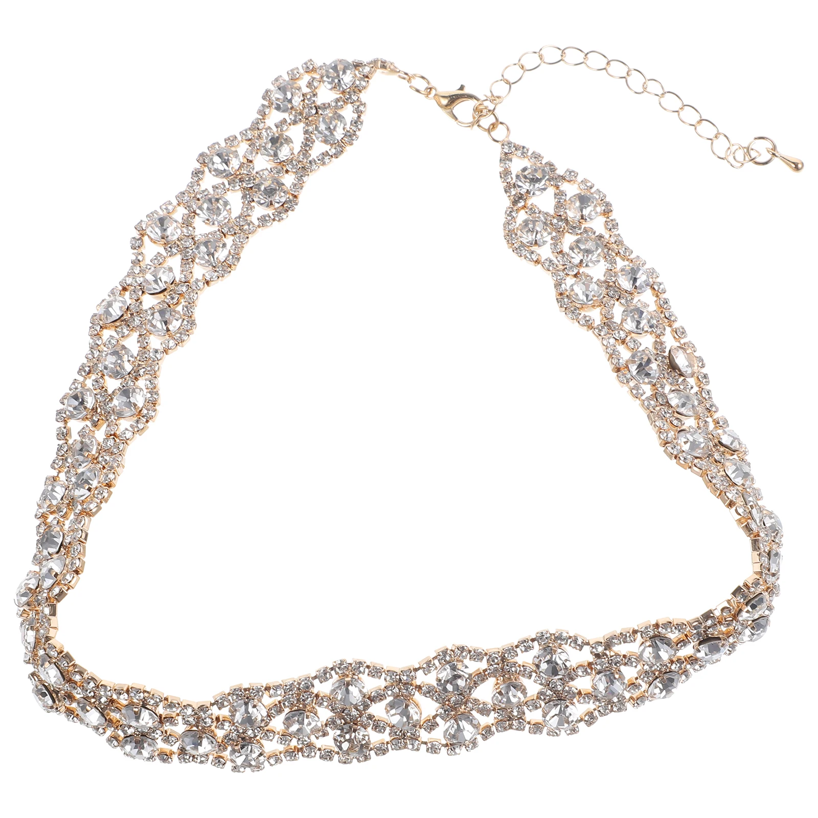 

Bundle Necklace Choker for Women Luxury Rhinestone Clavicle Collar Chain Wild Chokers Necklaces
