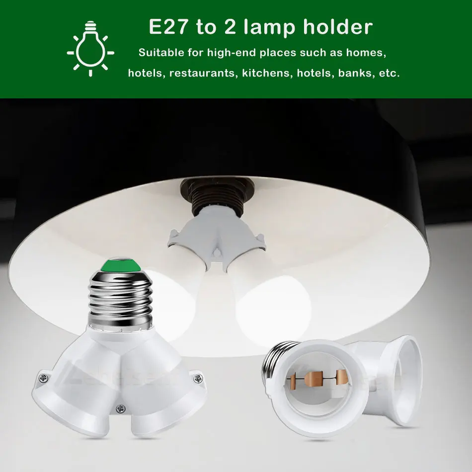 1/3 Pc E27 Light Bulb Socket 1 To 2 Threaded Lamp Holder Extender Splitter Converter Plug High Quality Copper Contact Household