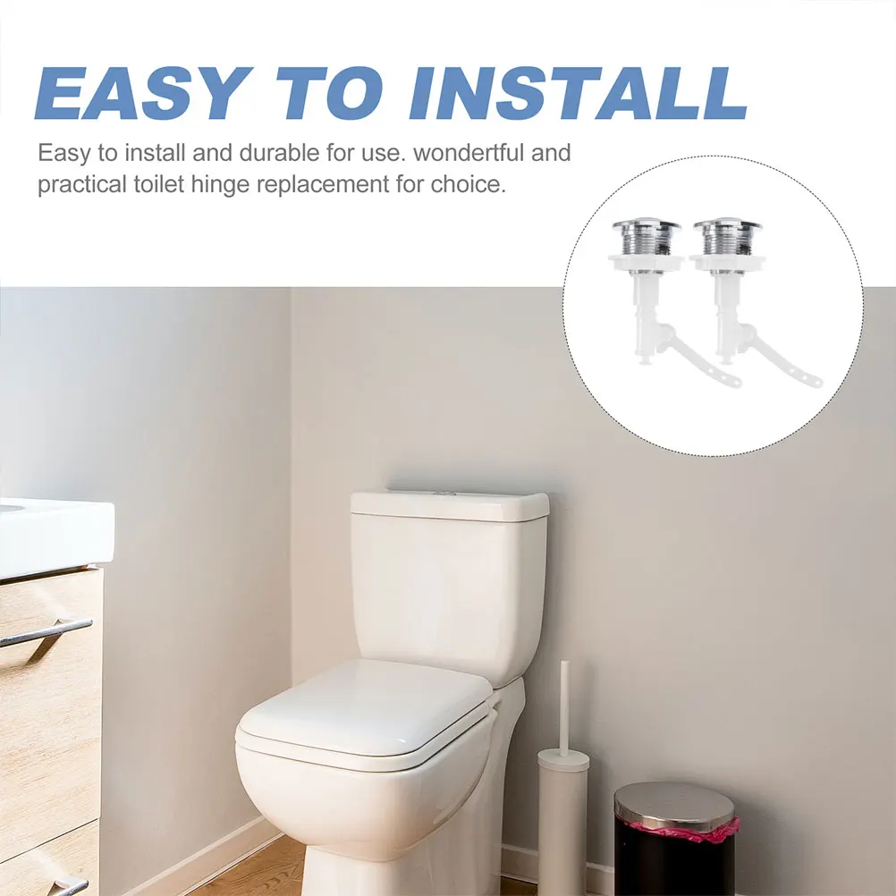 

2Pcs Toilet Tank Push Button Rod Sturdy Round Head Flush Switch for Home Bathroom Repair Toilet Water Tank Button