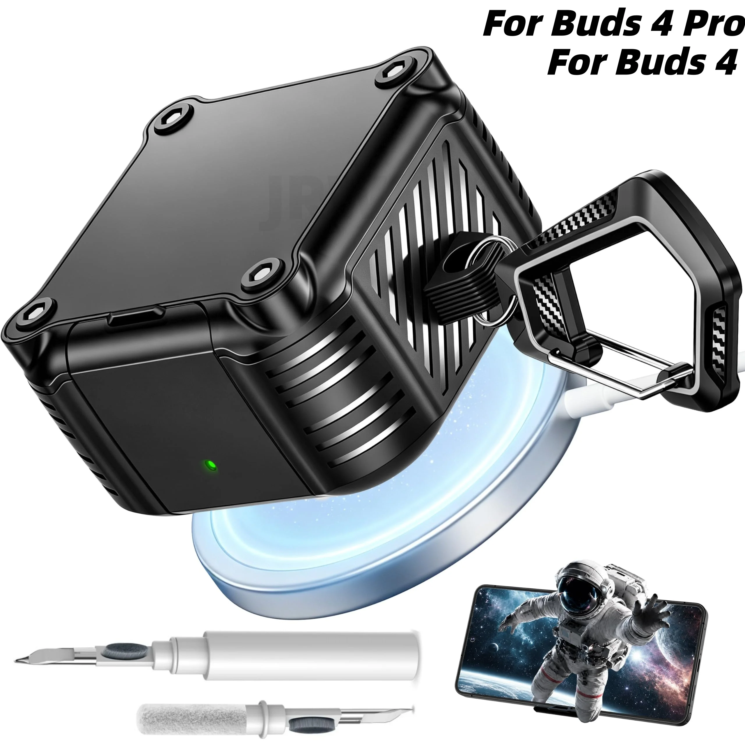 Für Samsung Galaxy Buds 4 Pro/Buds 4 Hülle mit Schloss, robuste Abdeckung mit Telefonständer, kompatibel mit MagSafe-Hüllen für Buds 4/4 Pro.
