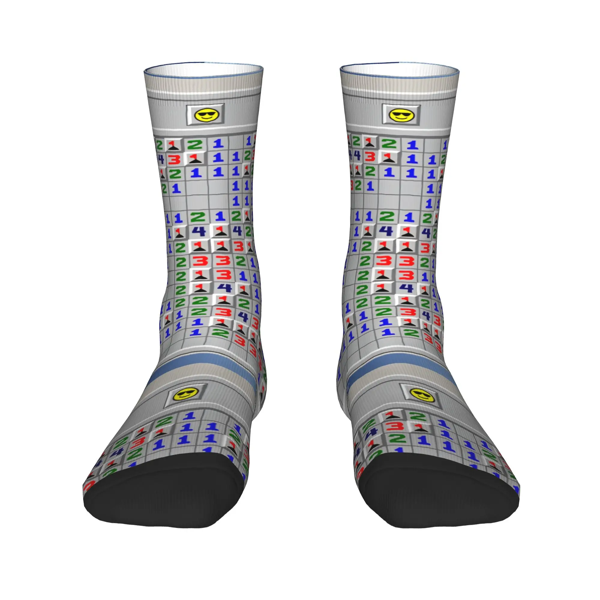 Minesweeper Fun Game Stockings  Pattern Modern Socks Winter Non Skid Socks Men Cycling Soft Breathable Socks
