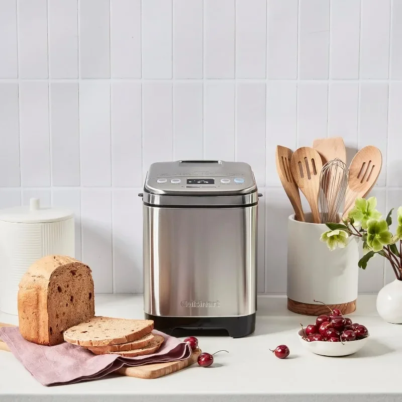 Хлебопечка Cuisinart, компактная и автоматическая, настраиваемые настройки, бухта до 2 фунтов, CBK-110P1, серебристая, черная