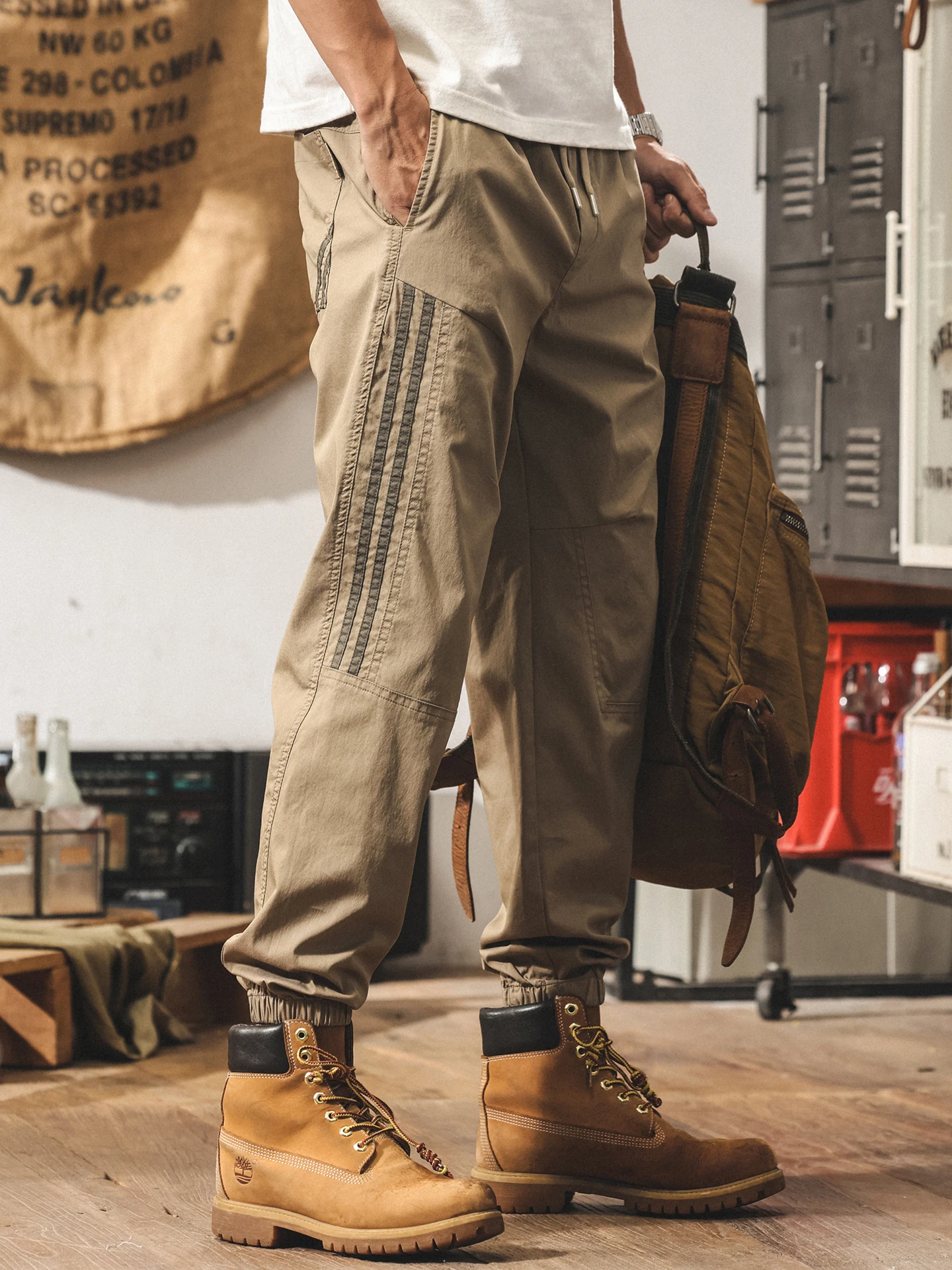 

American Retro Workwear Pants Men's Summer New Color Blo Sports Loose Straight Leg Trousers Casual Loose Fit Youth Sle