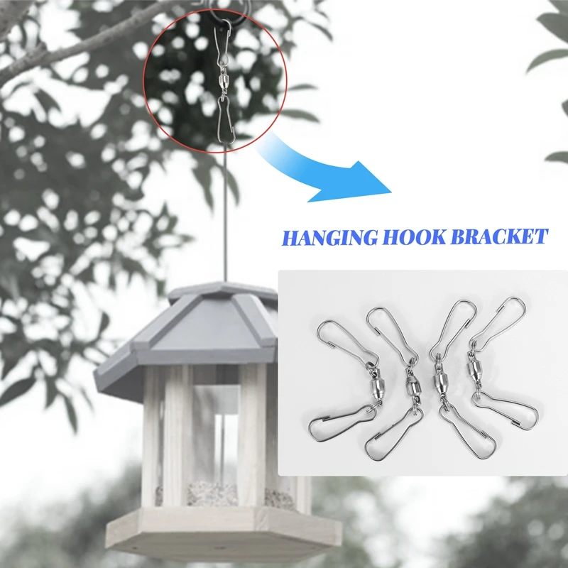 8 Pack Spinning Double Clip Swivel Hooks For Wind Spinners, Windsock, Bird Feeders, Wind Chimes Crystal Twisters Party