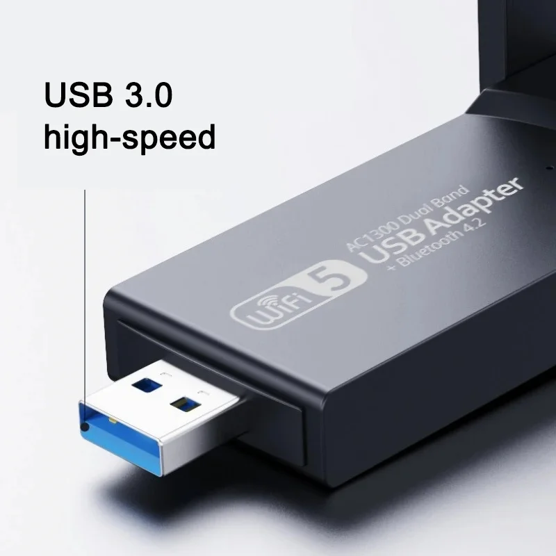 1300M Dual Band Wireless Network Card Bluetooth WIFI 2-in-1 USB Desktop Computer 5G Network Adapter