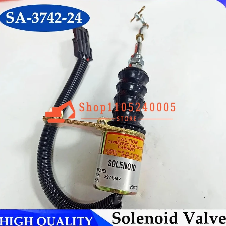 

SA-3742-24 Соленоид отключения двигателя 3974947 Электромагнитный клапан отключения топлива 1751ES 24 В для 6CT 6C8.3 6CT8.3 6CTA8.3