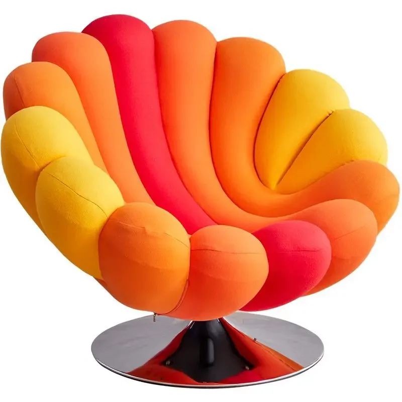 Nordic designer creative single sofa leisure chair living room bedroom balcony color rotating lazy chair