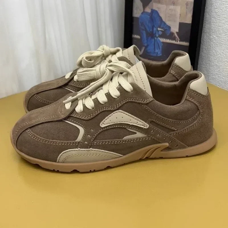 أحذية السيدات 2025 رائجة البيع الدانتيل يصل المرأة أحذية فلكنيز مختلط الألوان النساء أحذية رياضية كعب منخفض في الهواء الطلق حذاء نسائي كاجوال