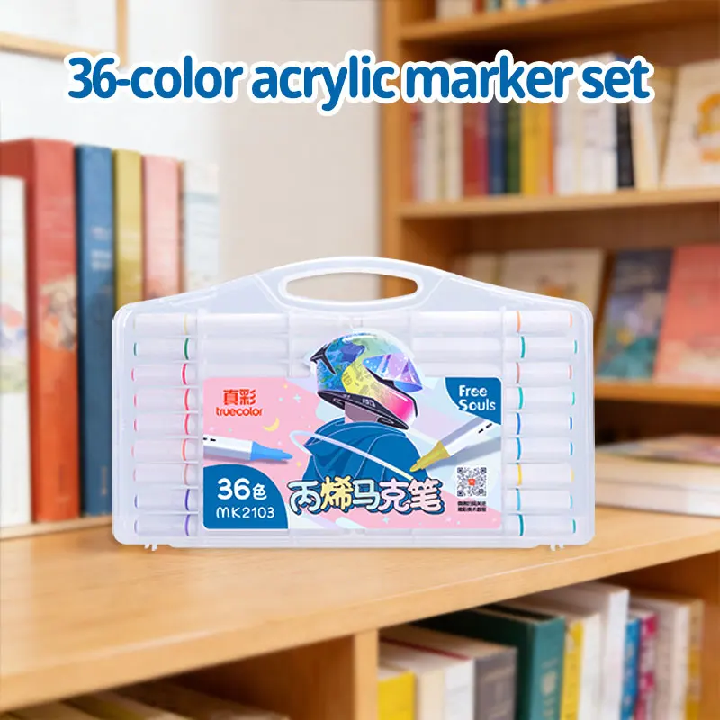 

36-цветные акриловые маркеры, быстросохнущие, легко смешиваемые, студенческие ручные инструменты для рисования граффити, инструменты для рисования
